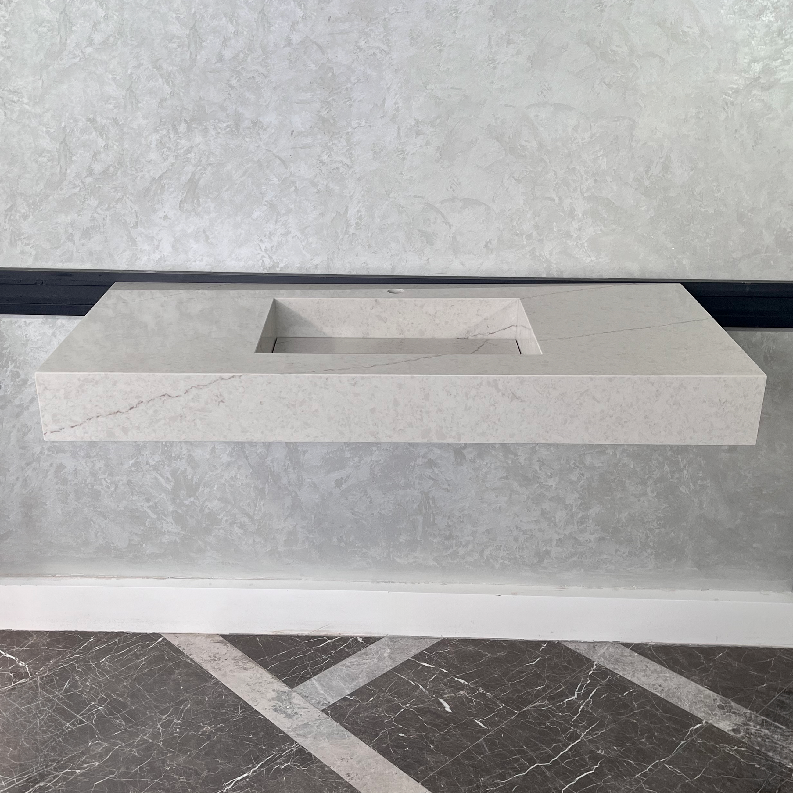 Quartz Kitchen Sink Coante Alba Via Natural Stone Pattern Premium Handcrafted Custom