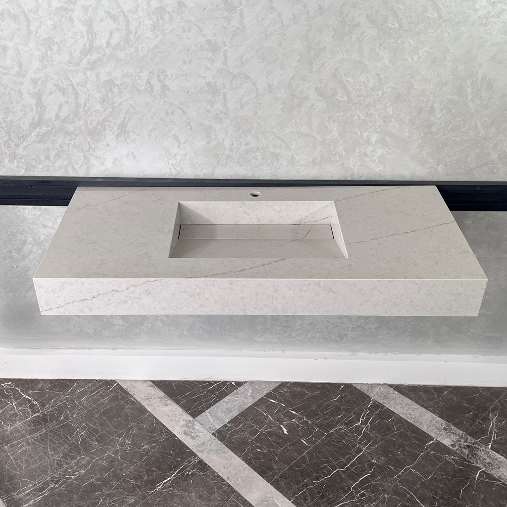 Quartz Kitchen Sink Coante Alba Via Natural Stone Pattern Premium Handcrafted Custom