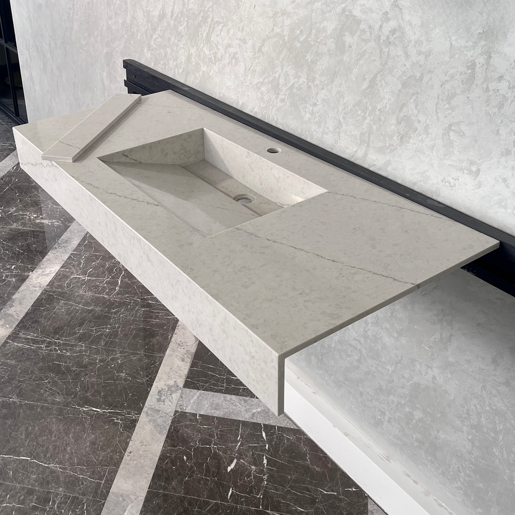 Quartz Kitchen Sink Coante Alba Via Natural Stone Pattern Premium Handcrafted Custom