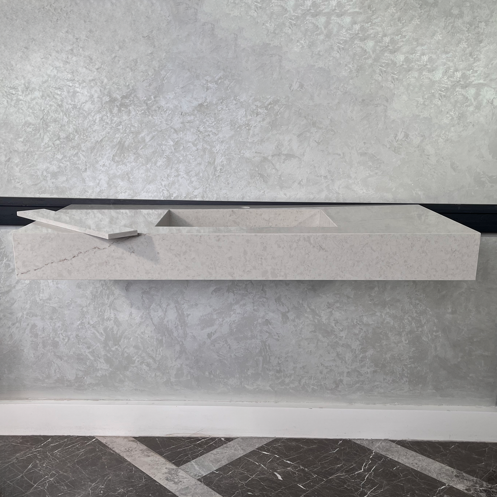 Quartz Kitchen Sink Coante Alba Via Natural Stone Pattern Premium Handcrafted Custom