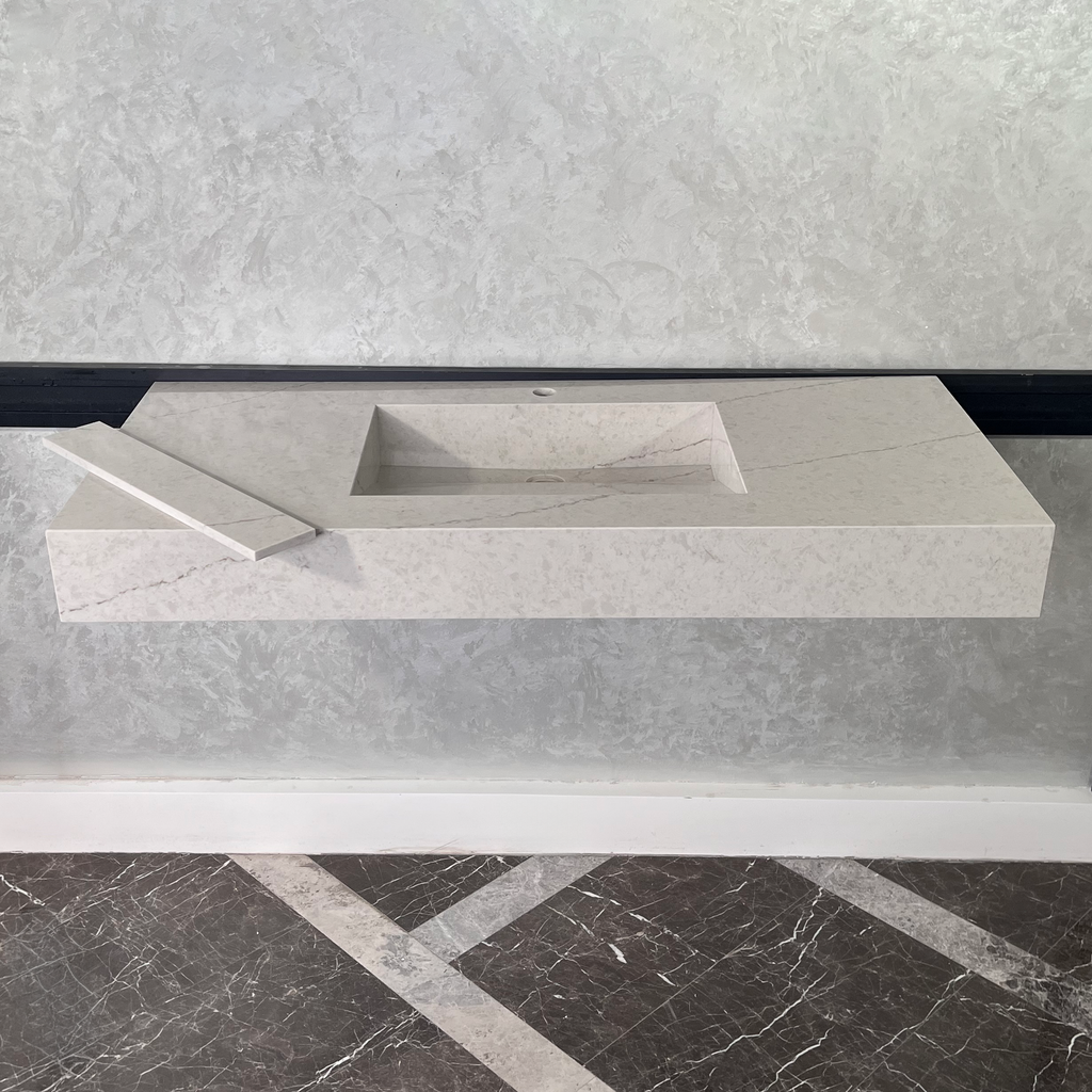 Quartz Kitchen Sink Coante Alba Via Natural Stone Pattern Premium Handcrafted Custom