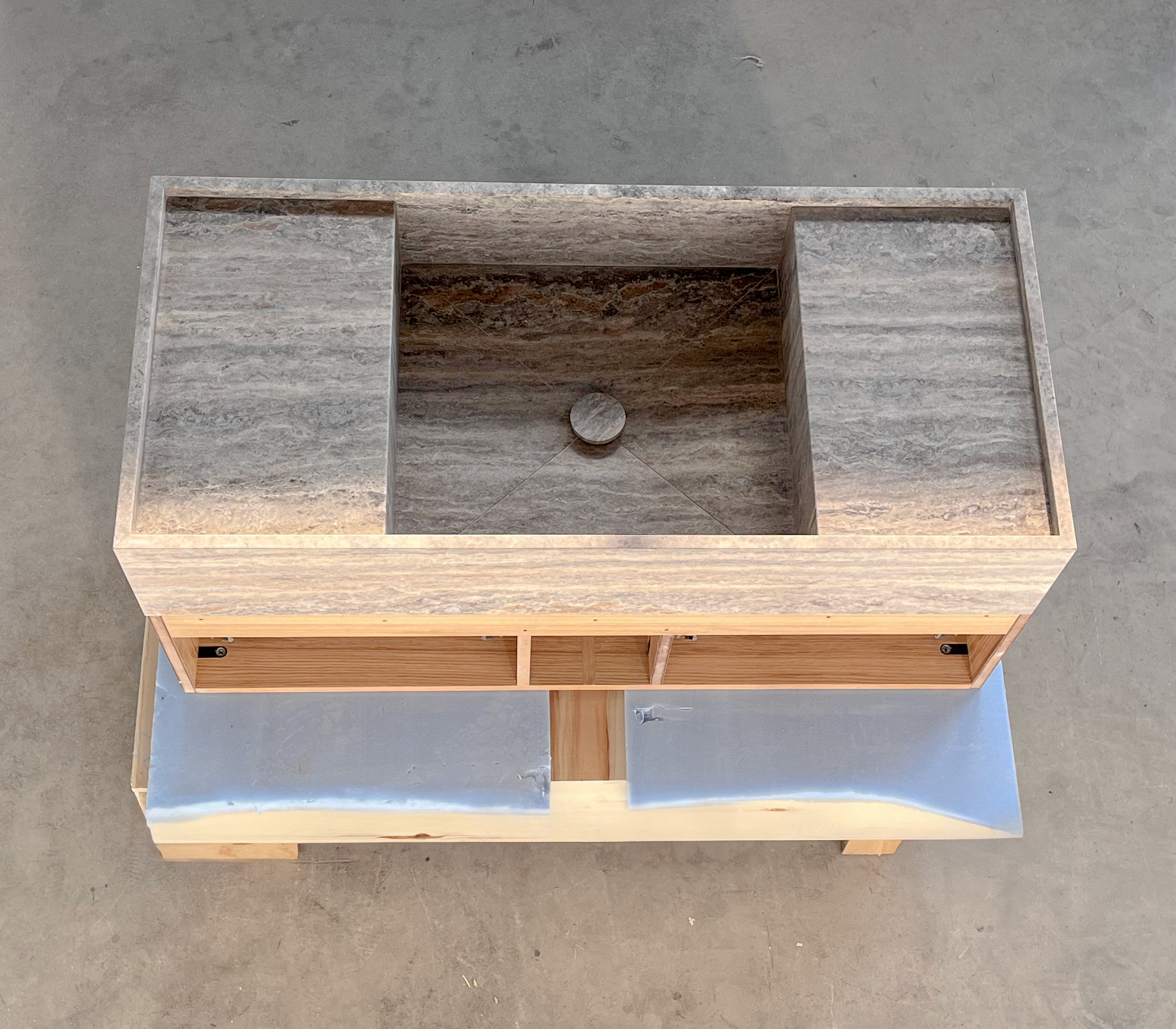 Silver Travertine Handcrafted Vanity Sink - Luxury Artisan Design
