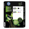 New, Pre-Owned - High Yield HP 63XL Black and Tri-Color Ink Cartridge