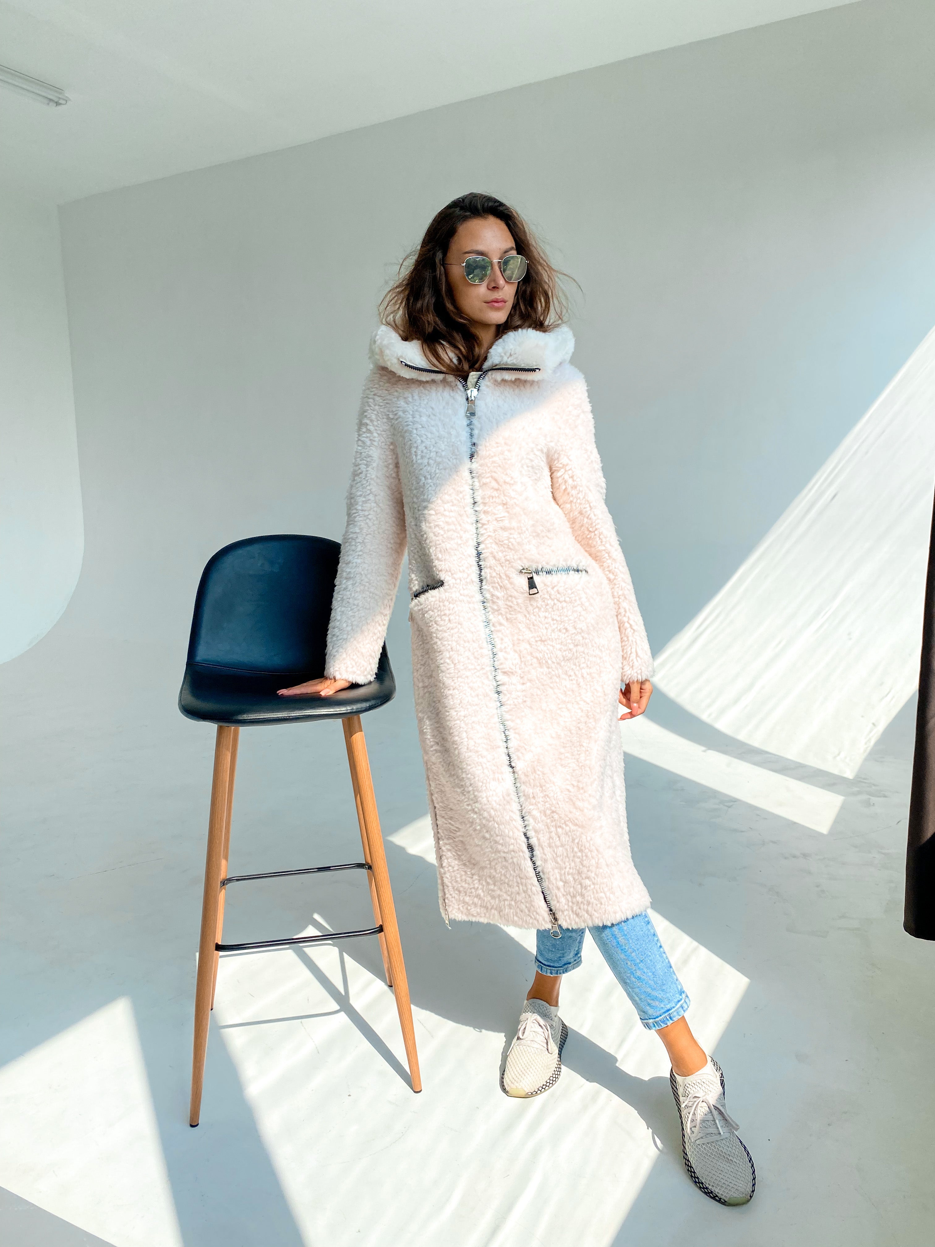 Eliza Alpaca Hooded Fur Coat
