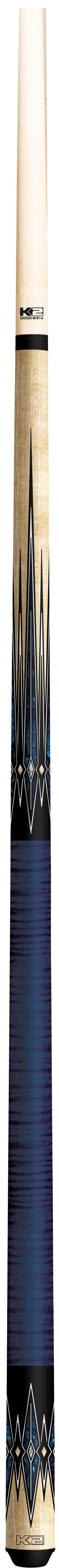 K2 Cue Gloss Birdeye Blue/Black Points, Wrapless