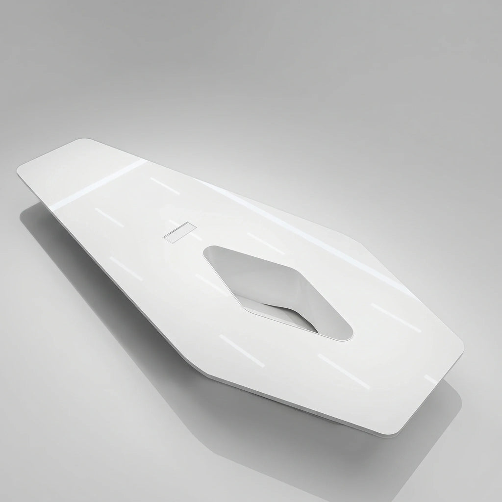 Vertix · White Conference Room Table, Tapered Hexagon