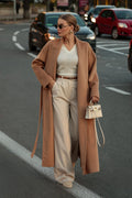 Marley Double Face Cashmere Wool Classic Overcoat in Camel