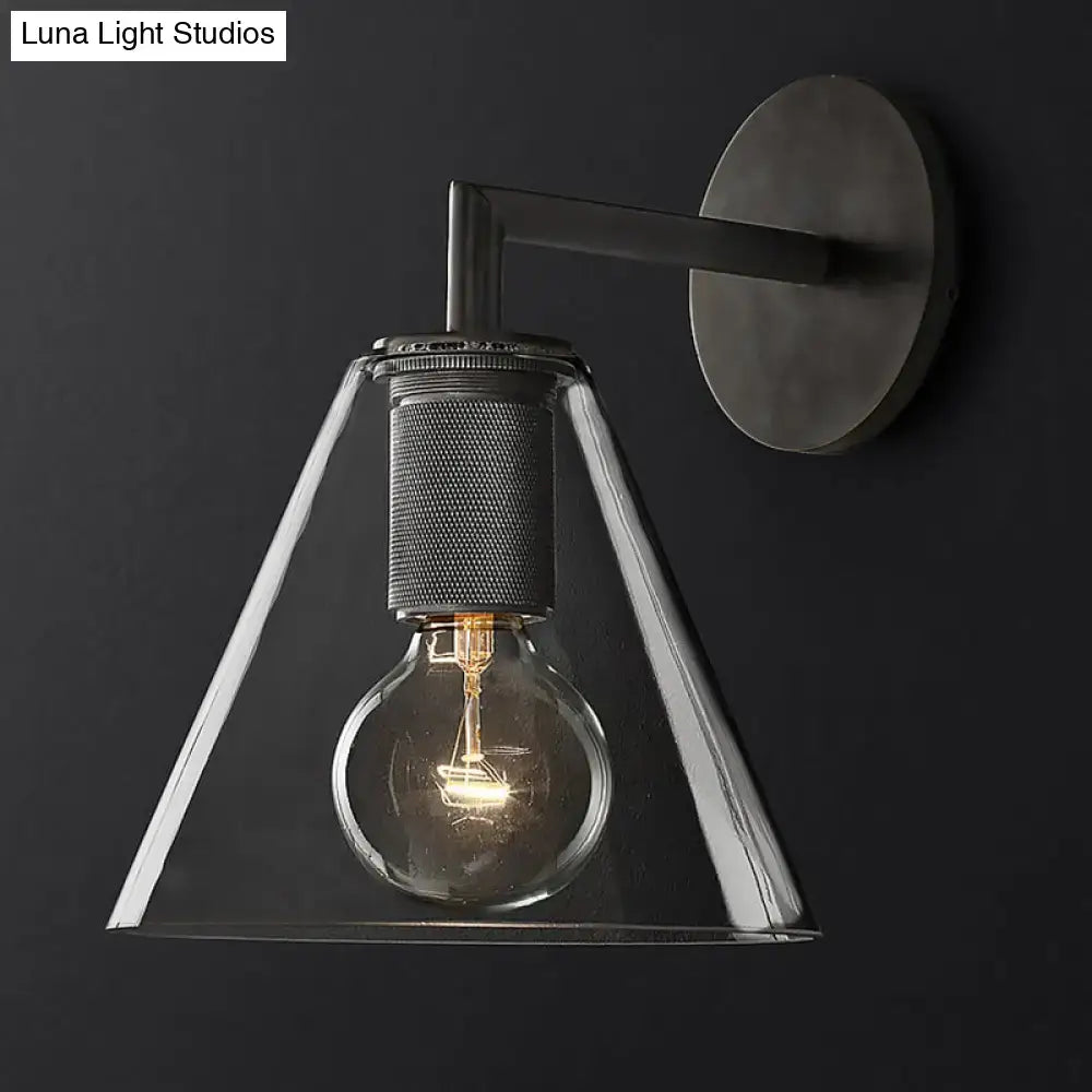 DecorBites™ Minimalistic Brass Wall Sconce with Clear Glass for Bedside Lighting
