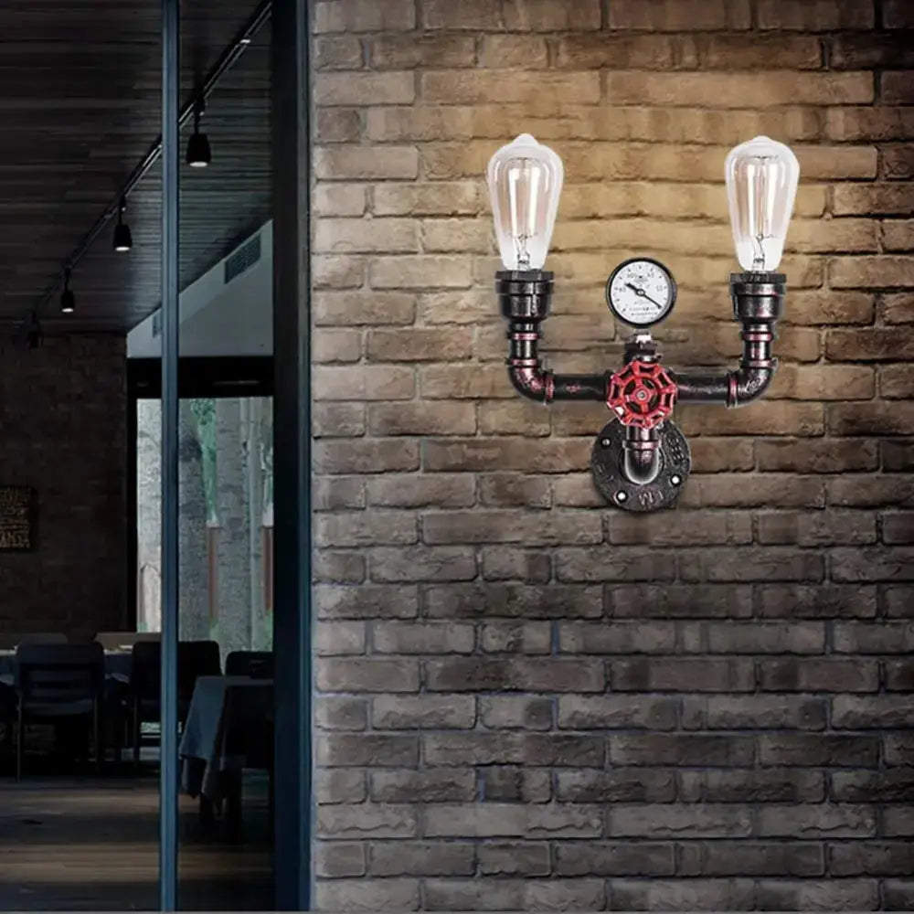 DecorBites™ Copper 2-Light Wall Sconces for Bathroom, Hallway, Bar - Steampunk E27 Fixtures