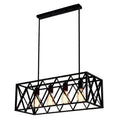 Industrial black cross framed pendant ceiling light for dining table