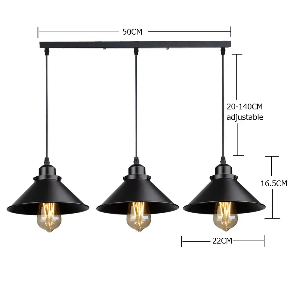Industrial black pendant light with edison bulb for kitchen