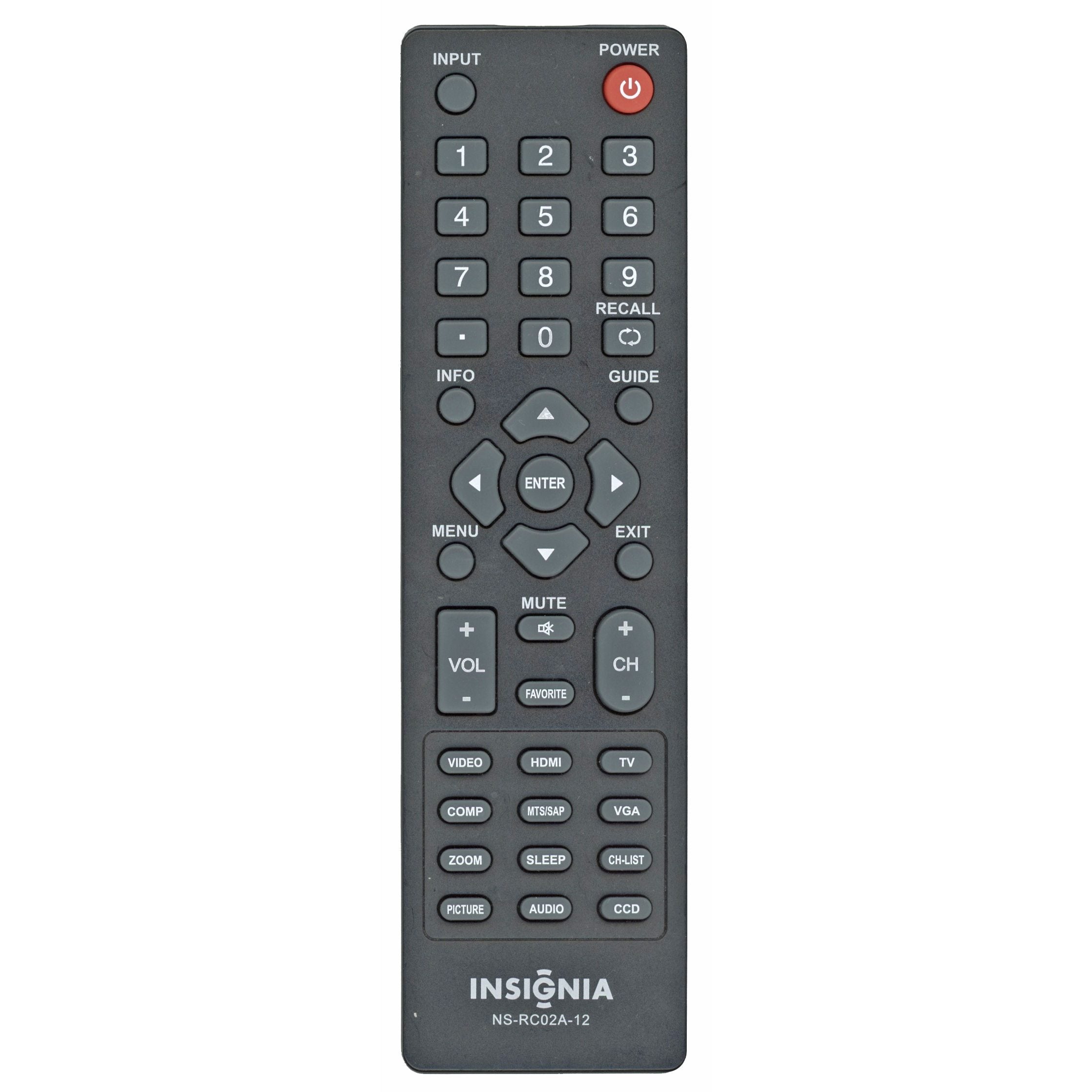 Insignia NSRC02A12 TV Remote Control