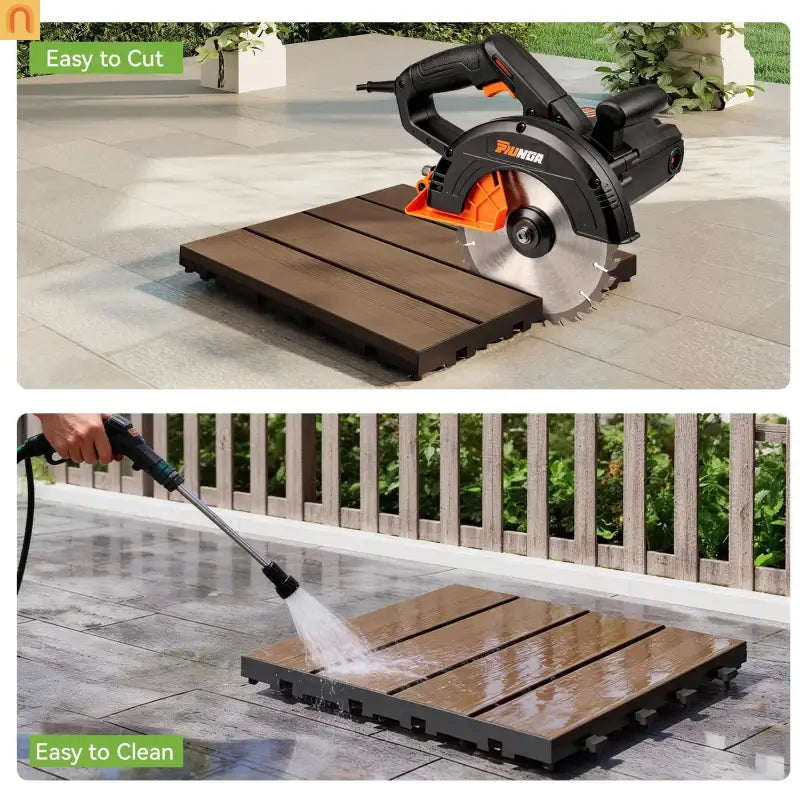 Outdoor Deck Tiles HDPE 12x12" Interlocking 36 Piece