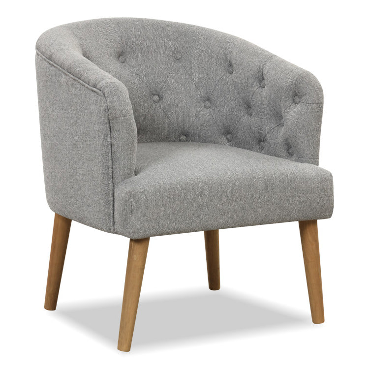 Upholstered Tub Chair with Solid Rubber Wood Legs and Adjustable Foot Pads for Living Room-Gray