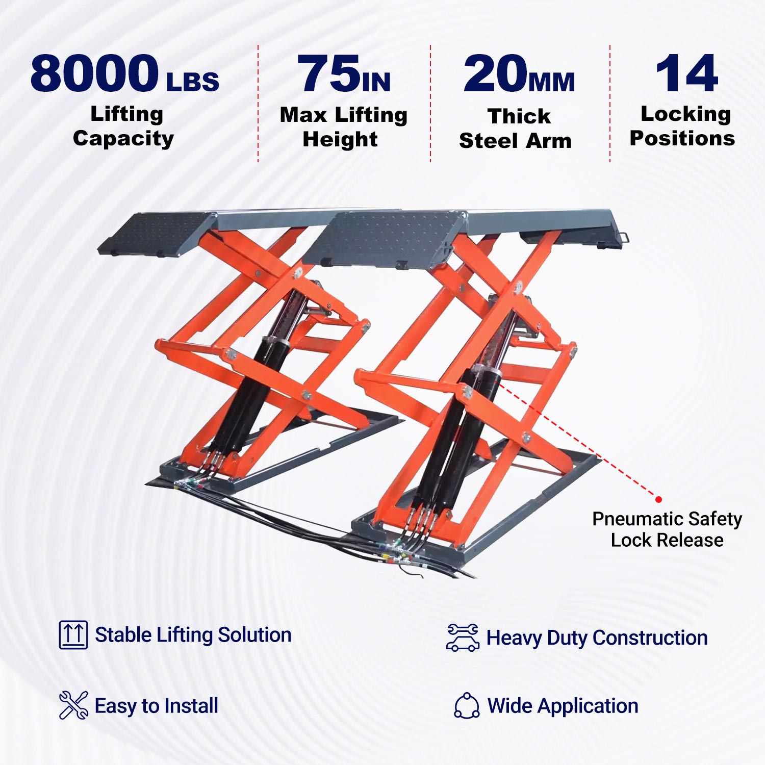 Katool AK-X95 8,000 Lbs Full Rise Scissor Lift