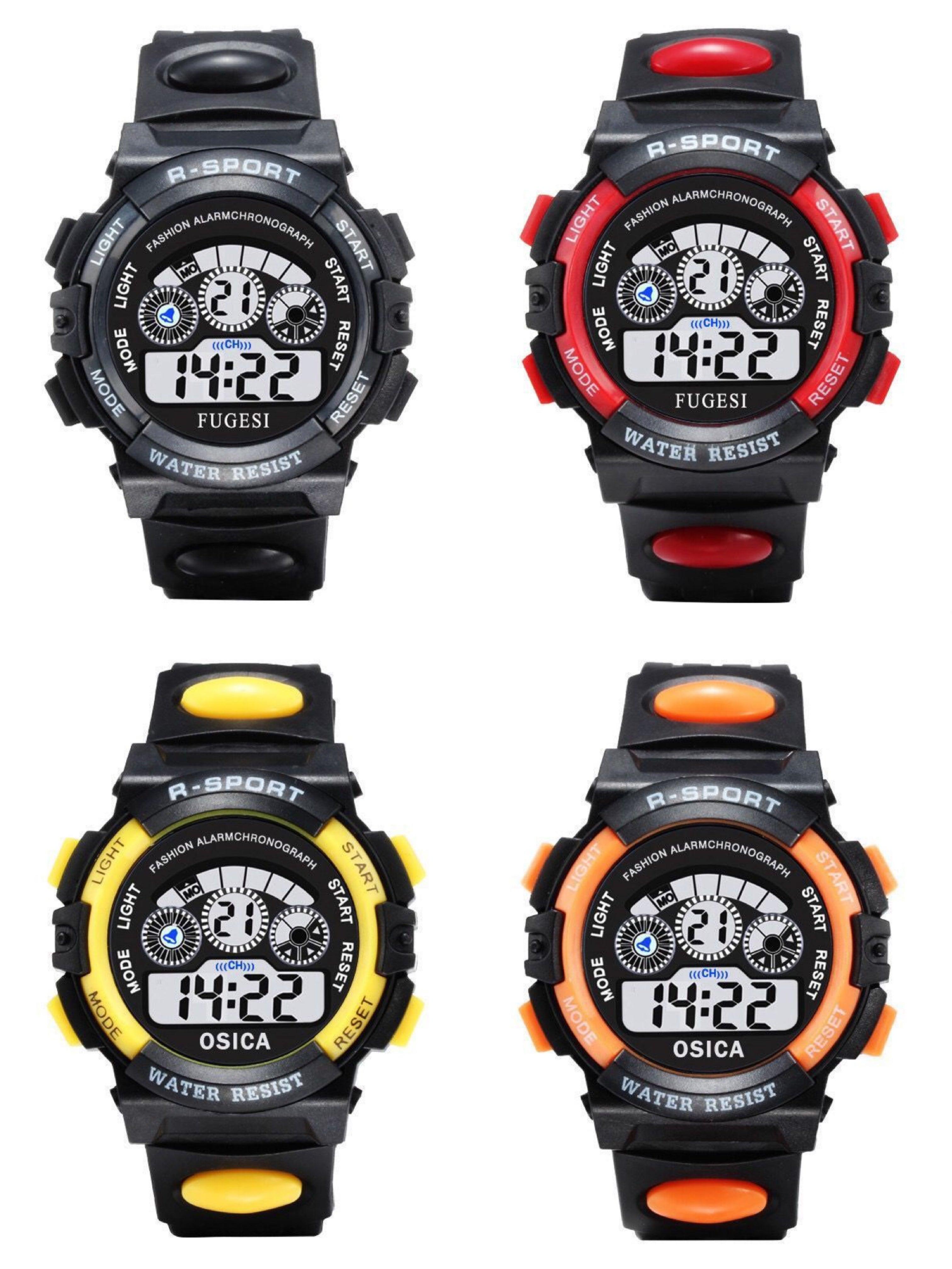 Kids Luminous Watches LED Colorful Flash Digital Waterproof Alarm Date Week Creative Childrens Fashion Waterproof Watch For Girls Boys Kid Sports Outdoor Colorful LED Electrical Watches With Luminous Alarm Stopwatch Child Wristwatch