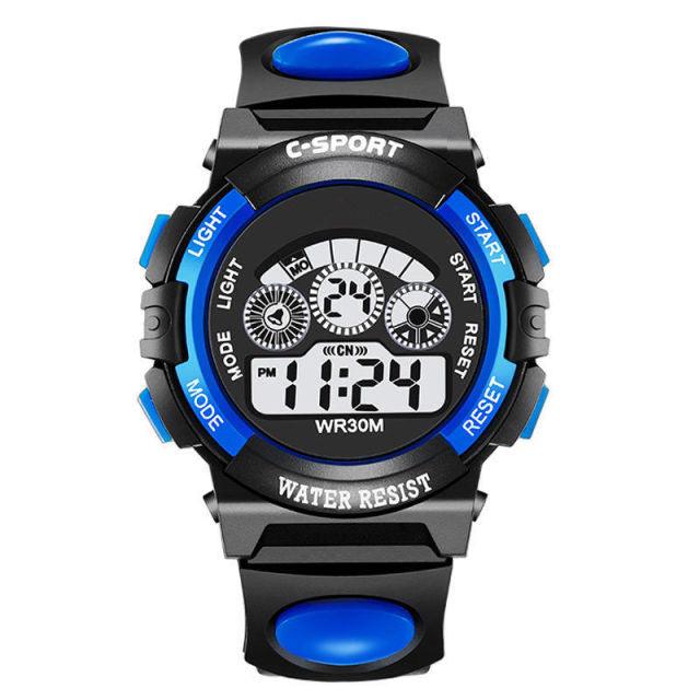 Kids Luminous Watches LED Colorful Flash Digital Waterproof Alarm Date Week Creative Childrens Fashion Waterproof Watch For Girls Boys Kid Sports Outdoor Colorful LED Electrical Watches With Luminous Alarm Stopwatch Child Wristwatch