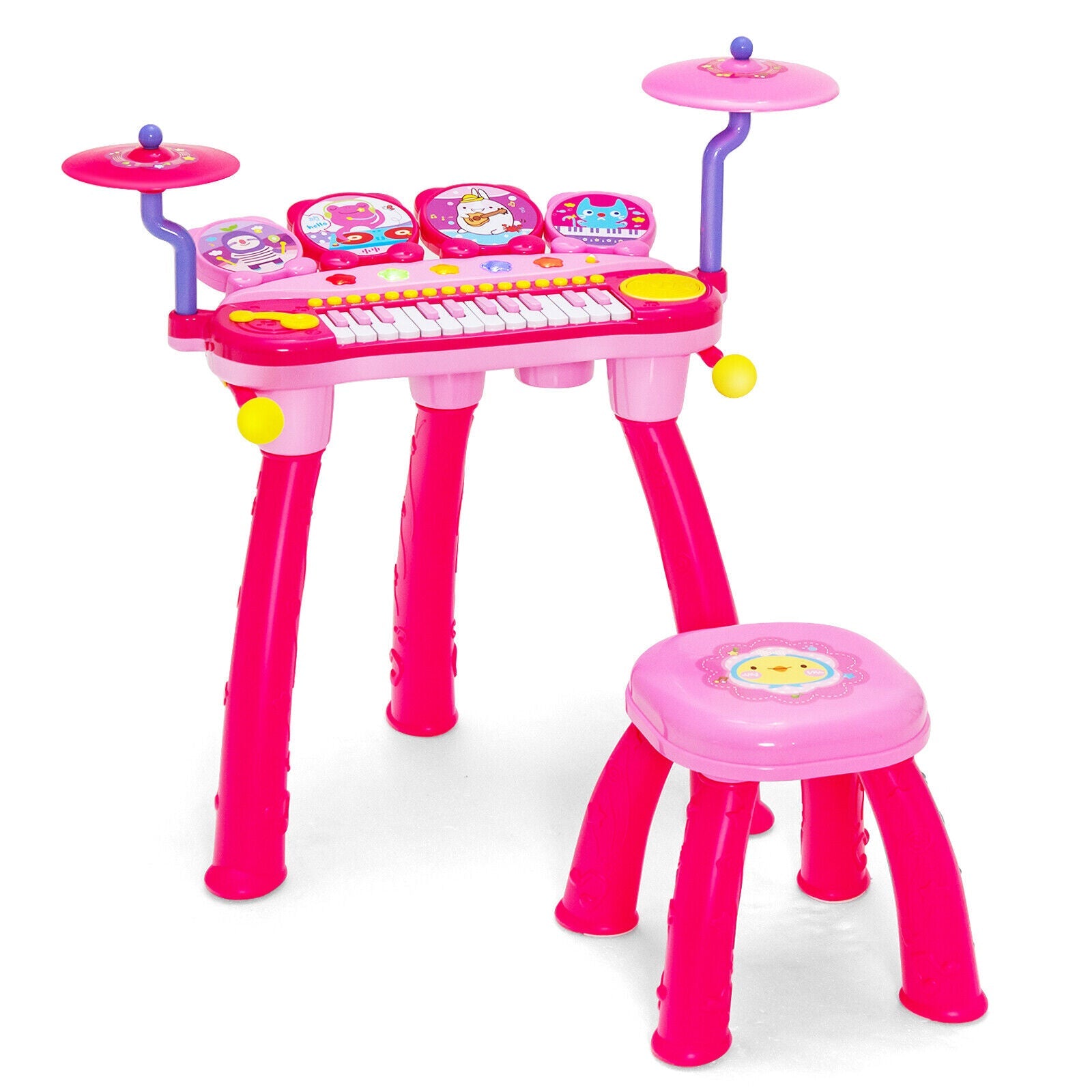 24-Key Piano Keyboard DJ Drum Combination with Microphone and MP3