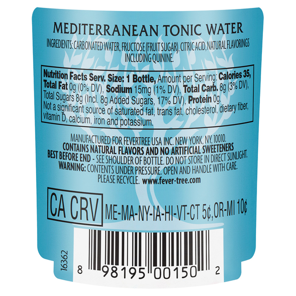 Fever-Tree Mediterranean Tonic Water 4x200ml