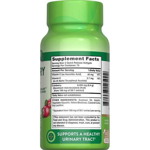 Nature's Truth Cranberry + Vit C 150 Softgels