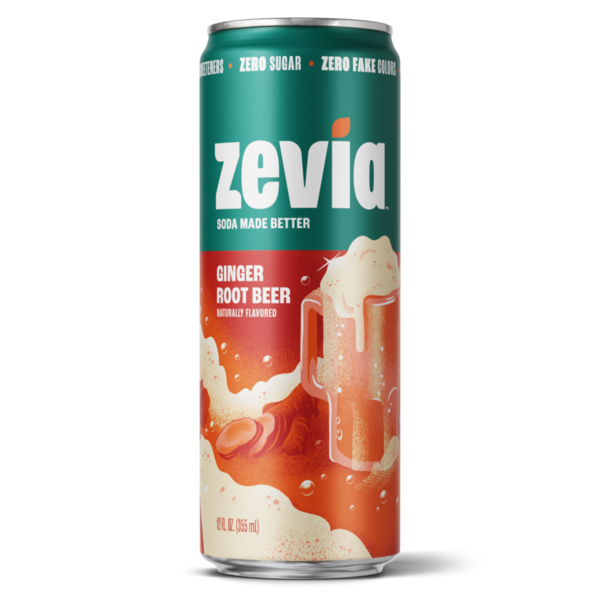 Zevia Soda, Zero Sugar, Ginger Root Beer