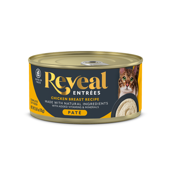 Reveal Entrees Natural Wet Cat Food Chicken Breast Paté Recipe