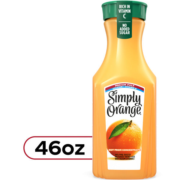 Simply Medium Pulp Orange Juice with Calcium and Vitamin D Bottle