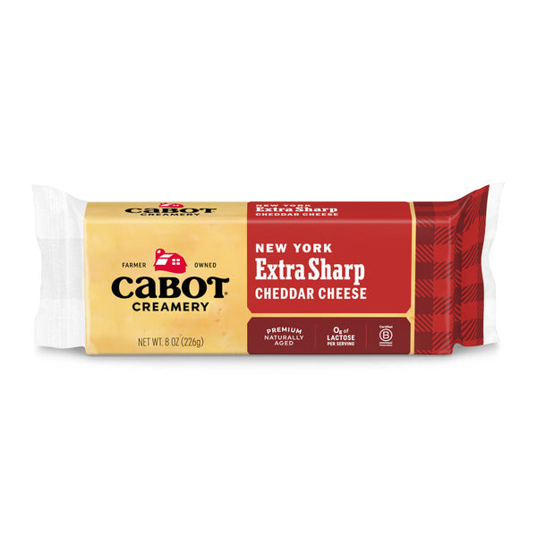 Cabot New York Extra Sharp Yellow Cheddar Cheese Block, 8 oz