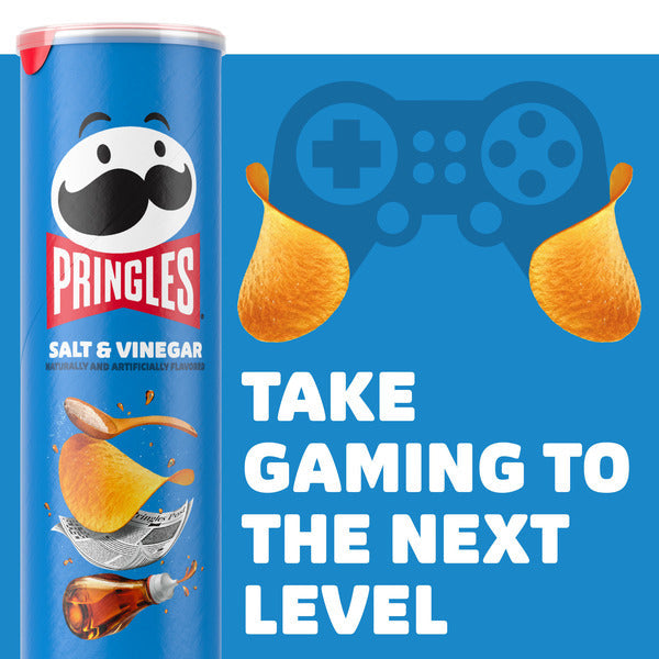 Pringles Salt and Vinegar Potato Crisps Chips, Lunch Snacks, 5.5 oz