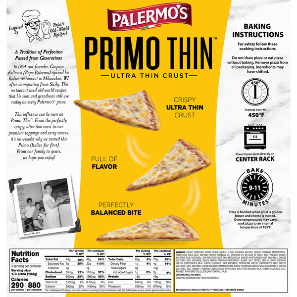 Palermo's Primo Thin Pizza, Five Cheese, Ultra Thin Crust