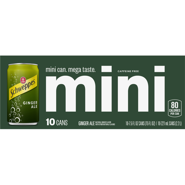 Schweppes Ginger Ale, Caffeine Free, Mini Can