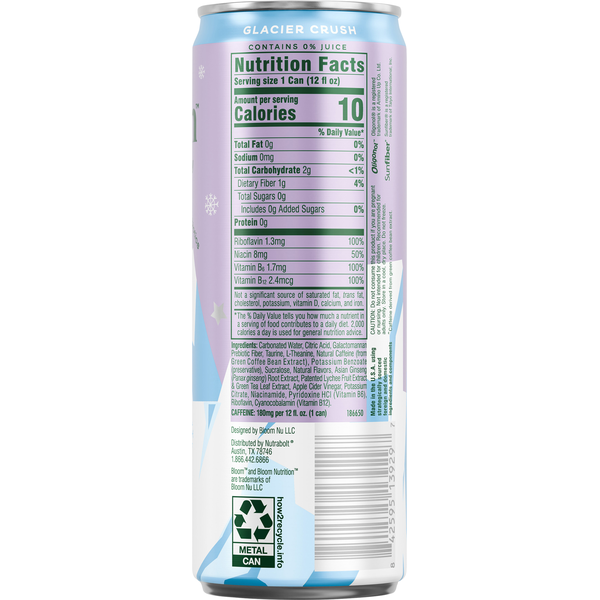 Bloom Sparkling Glacier Crush Energy Drink