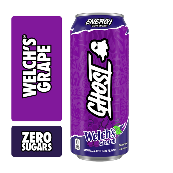GHOST Zero Sugar Energy Drink, Welch's Grape