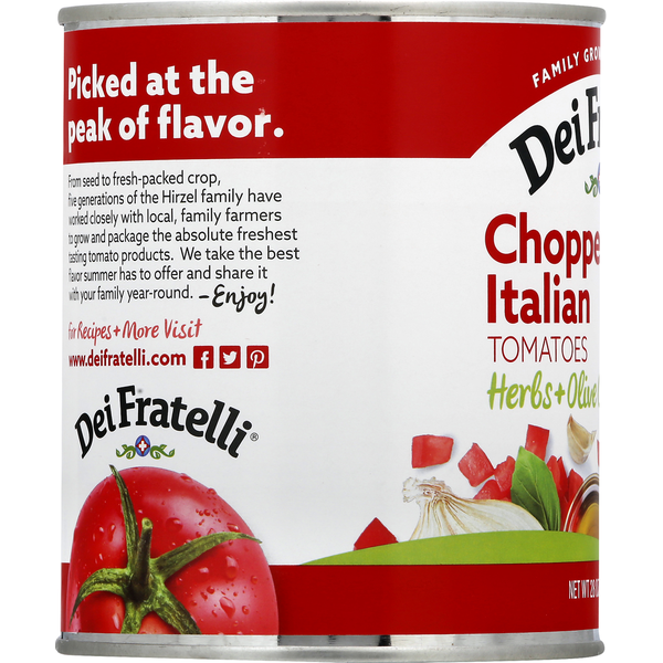 Dei Fratelli Tomatoes, Herbs + Olive Oil, Chopped Italian