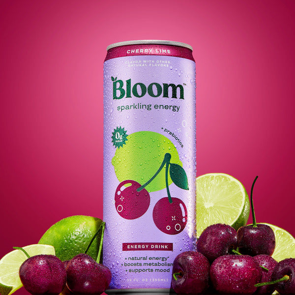 Bloom Sparkling Energy Carbonated Cherry Lime Sparkling Energy Drink