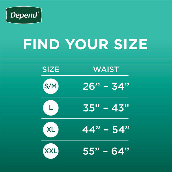 Depend Fresh Protection Men's Adult Incontinence Underwear, XL, Grey