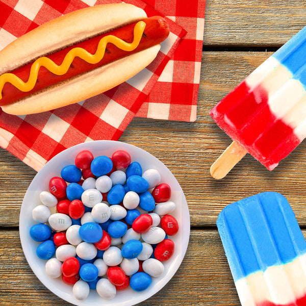 M&M's Summer Peanut Chocolate Candy Red, White & Blue Assortment, Party Size