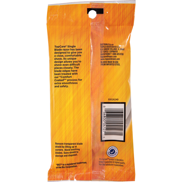 TopCare Razors, Disposable, Single Blade