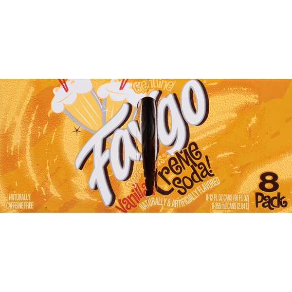 Faygo Soda, Vanilla Creme, 8 Pack