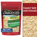 Sargento Natural Mozzarella Shredded Cheese, Traditional Cut, 16 oz