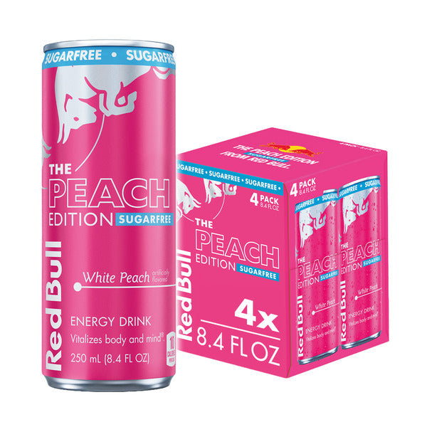 Red Bull Peach Edition Sugarfree White Peach  Energy Drink Multipack Cans
