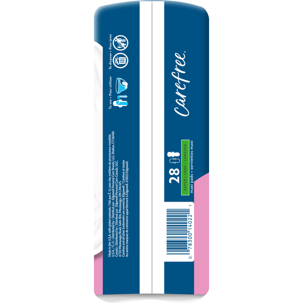 Carefree Maxi Pads, with Wings, Super Long