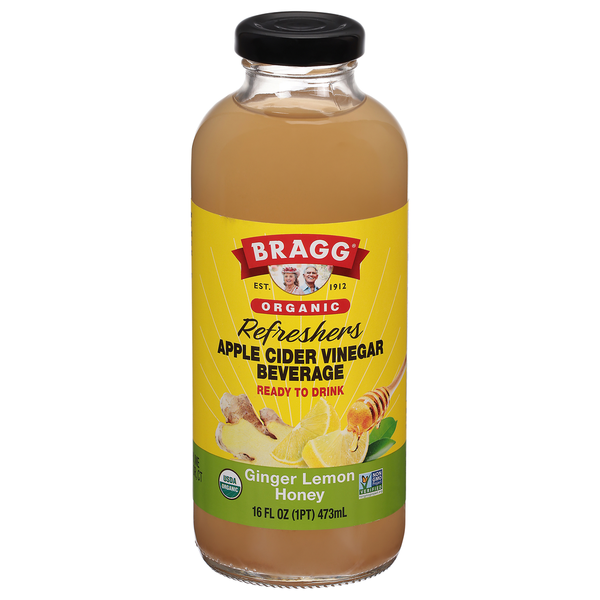 Bragg Apple Cider Vinegar Beverage, Ginger Lemon Honey, Organic