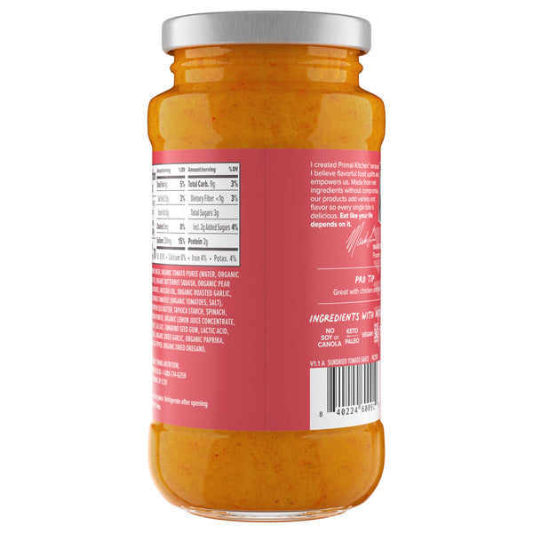 Primal Kitchen Creamy Sundried Tomato and Herb Sauce