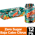 Mountain Dew Baja Cabo Citrus Zero Sugar Tropical Punch Soda Cans