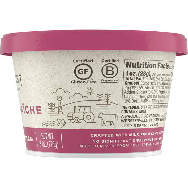 Vermont Creamery Cultured Cream, Creme Fraiche, French-Style