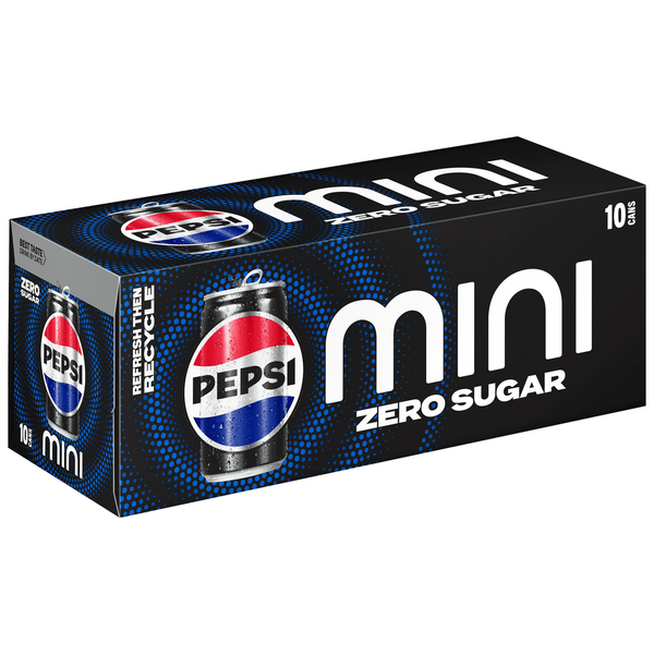 Pepsi Zero Sugar Mini Soda Cola 7.5 Fl Oz 10 Count