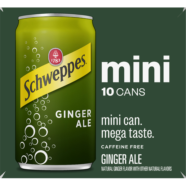 Schweppes Ginger Ale, Caffeine Free, Mini Can
