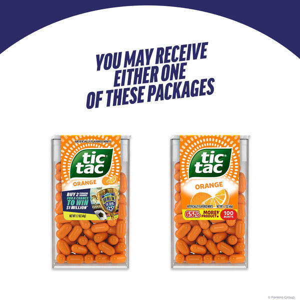 Tic Tac Orange, On-the-Go Pocket-Sized Mints, 100 pieces, 1.7 oz Single Pack