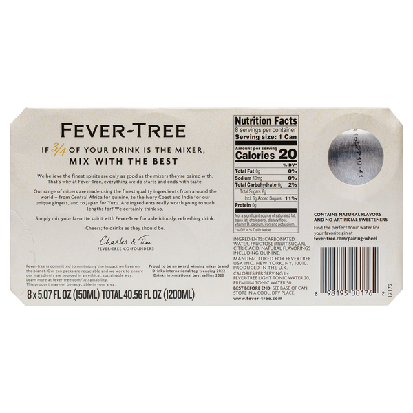 Fever-Tree Premium Light Tonic Water 8x150ml
